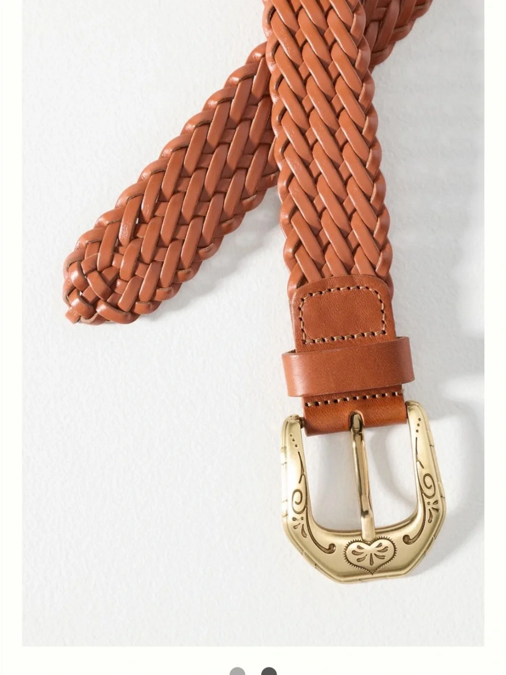 Anthropologie Women’s Western Buckle Leather Woven Belt Size Small